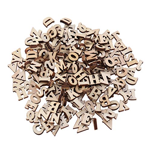 MAGICLULU Wooden Alphabet Letters 100PCS Small Wooden Alphabet Letters 0.6/15mm Unfinished Wood Letters Mini Blank Wood Symbols Wood Pieces for MAGICLULU
