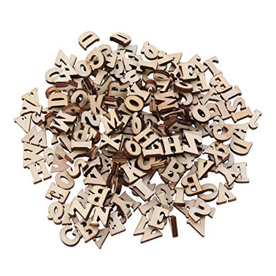 MILISTEN 100pcs for Wood Crafts Rustic Home Decor 1/4 inch Letters Wood Stickers Wedding Scrapbook Mini Wood Letters Unfinished Wood Letter Mini