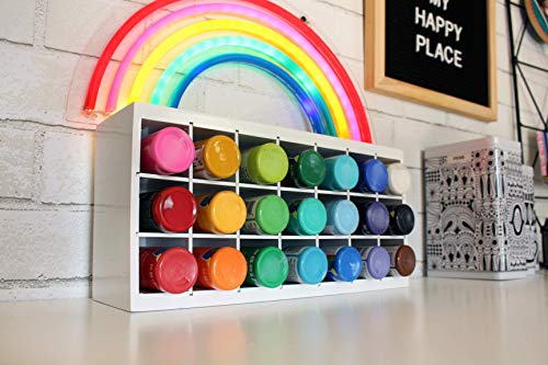 ArtBin 6828AG Paint Storage Tray, Art & Craft Supply Storage, Super Satchel System Accessory, Wall Mountable 21 Compartment Paint Organizer, White ArtBin