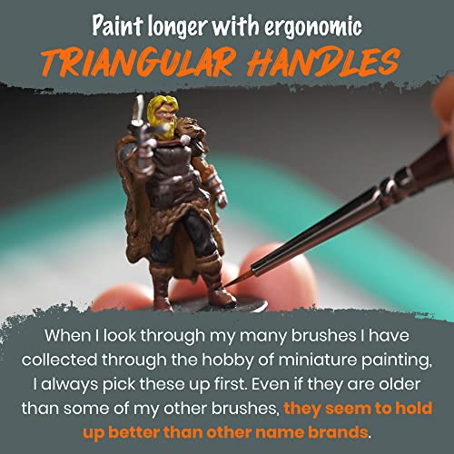 Miniature Paint Brushes Art. Minute Series XII 12pc Fine Detail Paint Brush Set for Model Miniature Painting Kit. Fine Point Small Artist Brushes for D'Artisan Shoppe