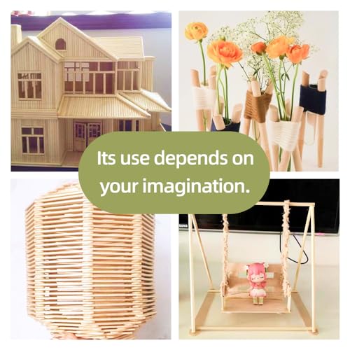 Dtmasao 25 PCS Dowel Rods Wood Sticks Wooden Dowel Rods - 1/4 x 17.5 Inch Unfinished Bamboo Sticks - for Crafts and DIYers DTmasao