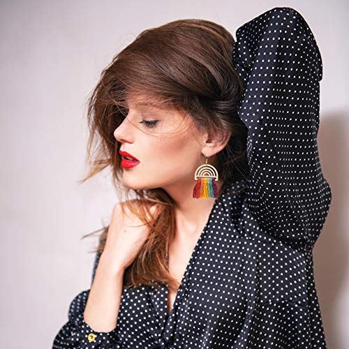 Macrame Earring Blanks Wood Earring Findings DIY Rainbow Earrings Pendants for Women Jewelry Making 1.6”x1.1” -24pcs Zhuper