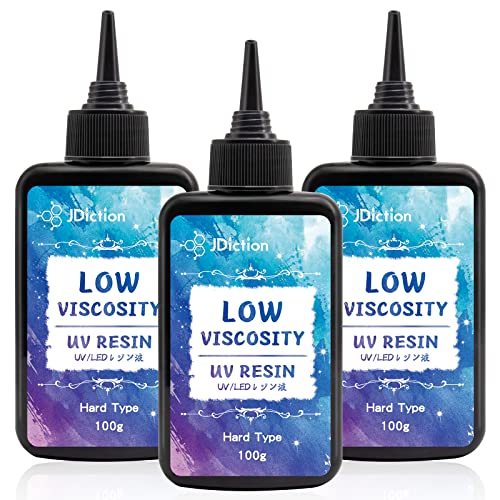 JDiction UV Resin, Upgrade 300g Low Viscosity Hard Thin UV Resin with Super Crystal Clear Resin Kit for Jewelry, Casting, Coating and DIY Craft JDiction