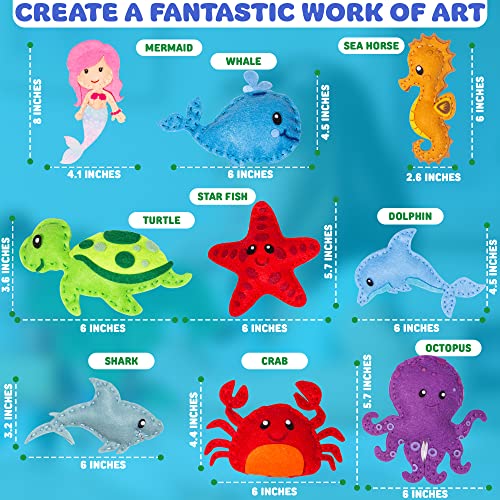 MOMOTOYS Make a Mermaid Toy Kids Sewing Kits for Kids Ages 8-12 - Beginner Sewing Kit for Kids -Kids Felt Sewing Kit - Sew Spectacular Adorable MOMOTOYS
