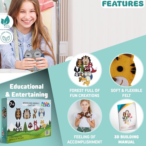 MOMOTOYS Kids Sewing Kits for Kids Ages 8-12 - Boost Confidence & Improve Dexterity -Beginner Sewing Kit for Kids -Kids Felt Sewing Kit - Sew MOMOTOYS