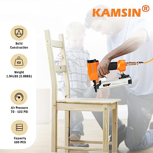 P625 23 Gauge Pneumatic Pin Nailer Accepts 3/8" to 1" Pin Nails, Headless Pinner/Pin Nail Gun for Cabinet, Windows, Doors, and Woodworking KIMSING