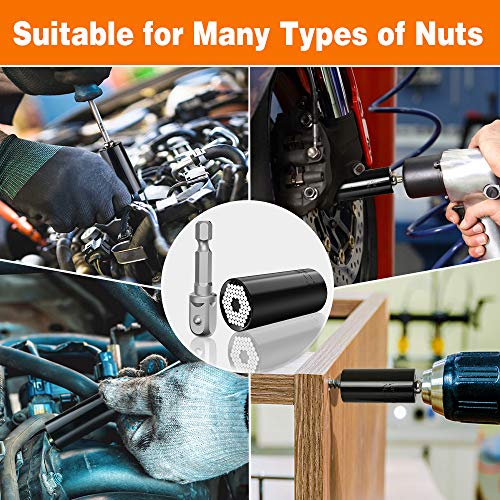 Super Universal Socket Gifts for Men - Tools Christmas Stocking Stuffers for Adults Grip Socket Set with Power Drill Adapter, Gadgets for Men Dad Him SOOFUN