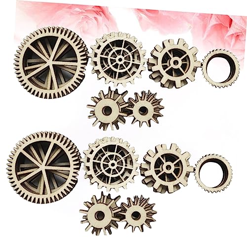 IWOWHERO 72pcs Hanging Wood Sign Unfinished Wood Gear Wood Gear Cutout Wood Chips Hollow Gear Ornament Wood Wheel Cutouts unpainted Wood Cutouts DIY IWOWHERO