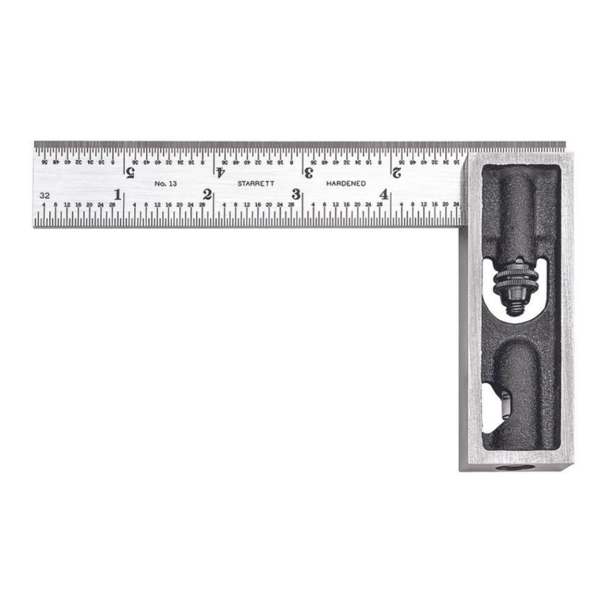 Starrett Steel Inch Reading Double Square with Hardened Graduated Blade - Ideal for Machinists, Toolmakers, Patternmakers - 6" Blade Length, 4R Starrett