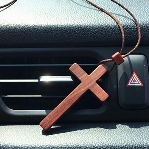 PartyKindom 20PCS Cross Rearview Mirror Hanging Accessories Bling Accessories for car Charm braclets Keychain car Rearview Unfinished Wood Cutout PartyKindom