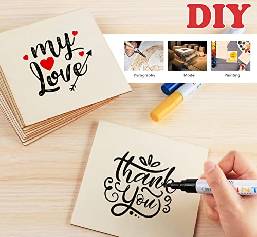 ilauke 5"x 5" Wooden Squares for Crafts, 50 Pcs Unfinished Wood Pieces Blank Balsa Wood Sheets for Crafts Wood Burning Painting Staining Wood ilauke