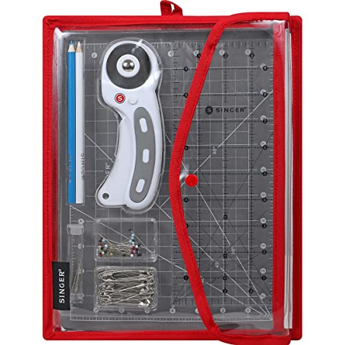 SINGER Learn to Quilt Sewing Kit for Beginners and Adults with Rotary Cutter, Cutting Mat, Acrylic Ruler, and More SINGER