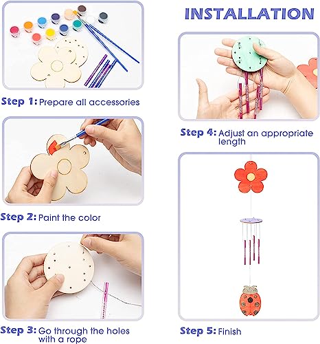 BeYumi DIY Wind Chime Kit for Kids - Create Your Own Wooden Musical Chimes BeYumi