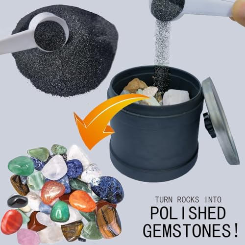 8 LBS Large Weight Rock Tumbler Grit Kit and Ceramic Tumbling Filler Media -Coarse/Medium Grit/Pre-Polished/Final Polish, Works with Any Rock SACKORANGE