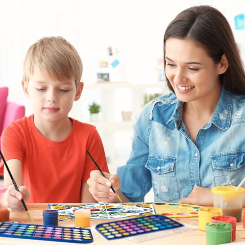 GETHPEN Filbert Paint Brushes Set Watercolor Paint 48 Colors GETHPEN
