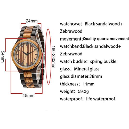 UMIPHIMAT Custom Engraved Wood Watches for Husband - Wooden Wrist Watch for Him, Valentines Anniversary Birthday Gift UMIPHIMAT