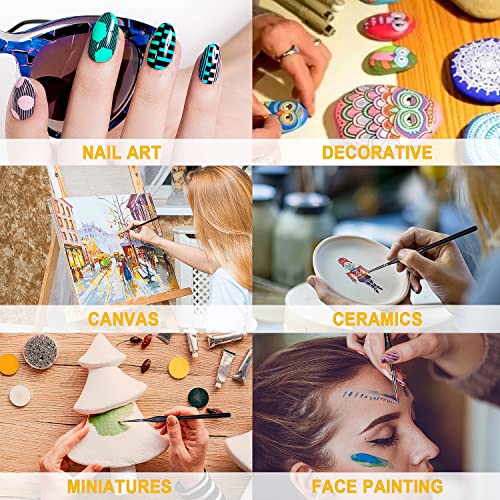 Miniature Paint Brushes, 15PC Model Brushes Micro Detail Paint Brush Set, Fine Detailing for Acrylics, Oils, Watercolors & Paint by Number, Citadel, golden maple