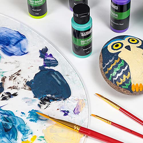 U.S. Art Supply 9.5" x 13.8" Clear Oval-Shaped Acrylic Painting Palette - Transparent Plastic Artist Paint Color Mixing Tray - Non-Stick, Easy Clean, U.S. Art Supply