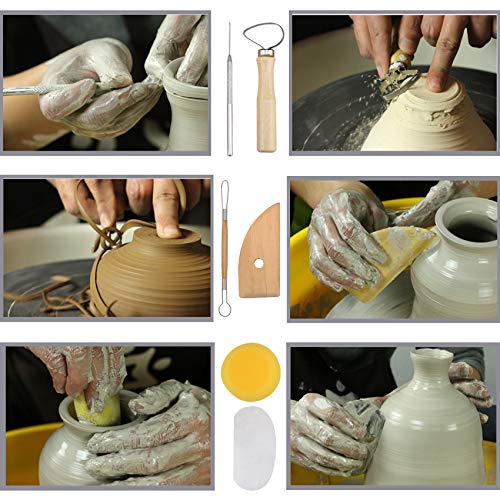 EuTengHao 61Pcs Ceramic Clay Tools Kit Pottery Tools Clay Sculpting Shapers Carving Tool Set Contains Most Essential Wooden Clay Tools for Potters EuTengHao