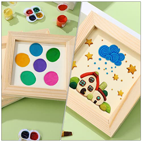 Toddmomy 8 pcs Clay Picture Frame Photo Frame Clay Blank Picture Frame Wood Painting Frame Unfinished Wood Frames Wooden Picture Frames DIY Clay Toddmomy