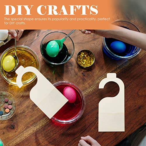 EXCEART 10pcs Unfinished Wood Door Sign Blank Wooden Hanger Plaque Graffiti Wood Chip Blank Wood Slices DIY Craft Project Message Notes Memo Board EXCEART