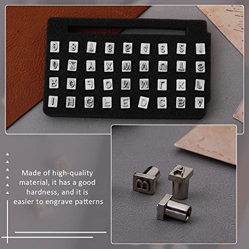 38 PCS Leather Stamping Tools, Leather Stamping Kit with 36pcs Letters and Numbers, Rubber Hammer, Leather Punch Tools, Leather Stamp Set Leather ZMAAGG