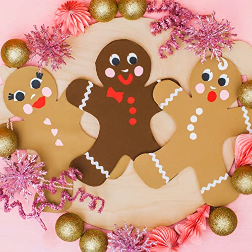 Gingerbread Man Wood Cutout 6 inch, Pack of 3 Unfinished Holiday Cut Outs for Gingerbread Christmas Decor and Crafts, by Woodpeckers Woodpeckers