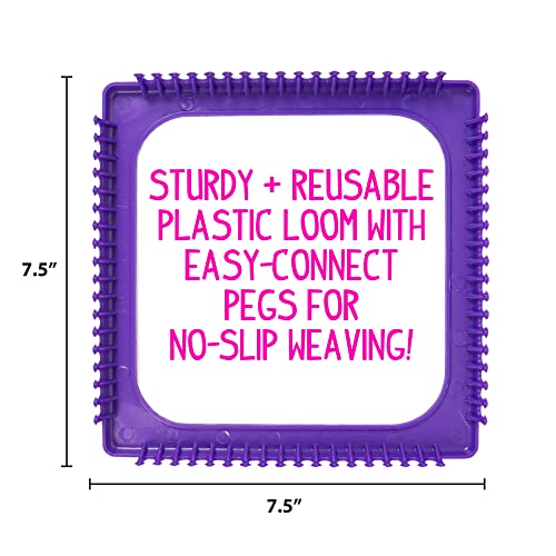 Made By Me Ultimate Weaving Loom, Includes 378 Craft Loops & 1 Weaving Loom with Tool, Makes 25 Projects, 9 Rainbow Colors of Weaving Loops, Hook & Made By Me