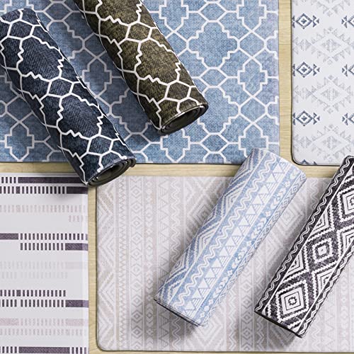 FRESHMINT Anti Fatigue Kitchen Mats for Floor 2 Piece Set, Waterproof & Non-Skid Boho Kitchen Rugs, Cushioned Kitchen Mat for Standing Washable FRESHMINT