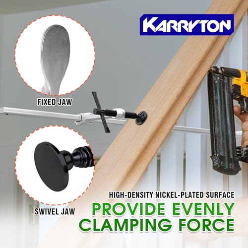 KARRYTON 4-Pack Heavy Duty 12"(300x120mm) F-Clamp w/ 4-3/4" Throat Depth, Bar Size 1"x15/32", 1400LB Clamping Force, Drop Forged Steel Bar Clamps for KARRYTON