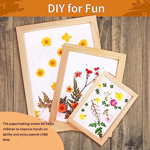 Fansunta 3 Pcs Paper Making Wooden Frame, Paper Making Mould Paper Making Screen, 3 Sizes Wooden Frame for DIY Paper Craft Making(5'' x 7'', 7.5'' x Fansunta