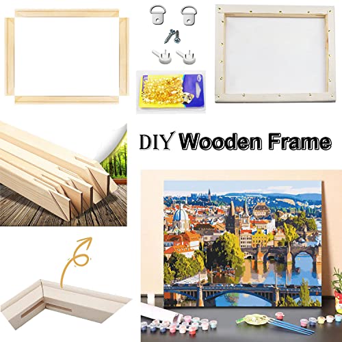 Cyauatt 2 Pack 12"x16"Canvas Wood Stretcher Bars, DIY Wood Canvas Frames Kit, Wooden Art Frames, Wood Stretching Bars for Gallery Wrap Oil Painting Cyauatt
