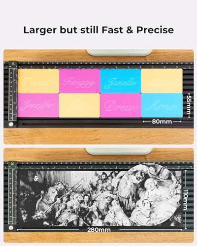 xTool F1 Slide Extension for F1 only, Expand The Laser Engraving Area to 115 * 400mm, Longer Laser Engraving and Cutting for Laser Engraver, 5 Clamps xTool