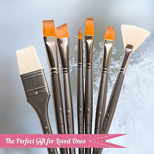 Professional Paint Brushes Art Supplies. Artist Paint Brushes for Oil, Acrylic Painting on Canvas, Watercolor, Gouache. 15pc Travel Bag Brush Holder D'Artisan Shoppe