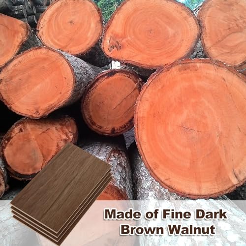 WOPPLXY 12 Pcs 8 x 4 Inch Walnut Plywood, 1/5" Thick Walnut Wood Sheets, Walnut Unfinished Wood for Crafts, Laser Cutting & Engraving, Painting, Wood WOPPLXY
