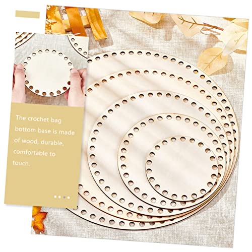 FONDOTIN 5pcs Woven Bag Base Blank Tote Bag Knitting Supplies DIY Kits DIY Bag Wooden Base Wood Basket Bottom Basket Weaving Base Bottom Shaper Pad FONDOTIN