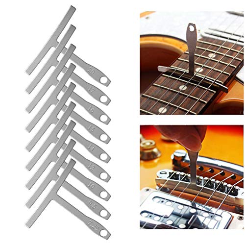 TIMESETL 17 Pcs Guitar Luthier Tools Including 4 Guitar Notched Radius Gauges, 9 Understring Radius Gauge Luthier Tools, 32 Blades Feeler Gauge, TIMESETL