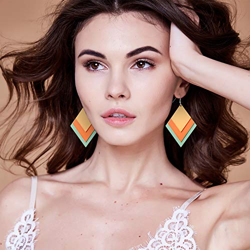 120 Pieces Unfinished Wooden Earrings Blanks Wooden Teardrop Earrings Set Wood Pendants with 60 Pieces Earring Hooks and 60 Pieces Jump Rings for Hicarer