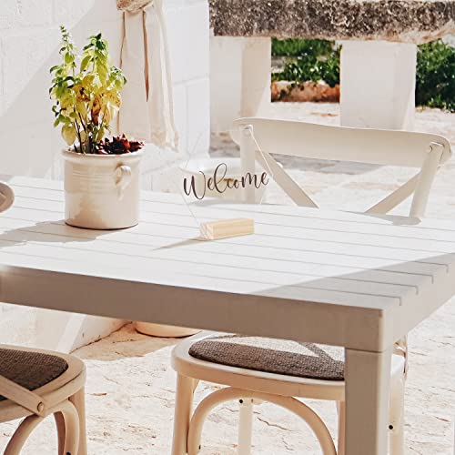 Clear Hexagon Acrylic Table Sign with Wood Stand-10 Pack 5.5 Inch Blank Hexagon Table Numbers with Wood Base, DIY Hexagon Acrylic Sign Blank for JINMURY