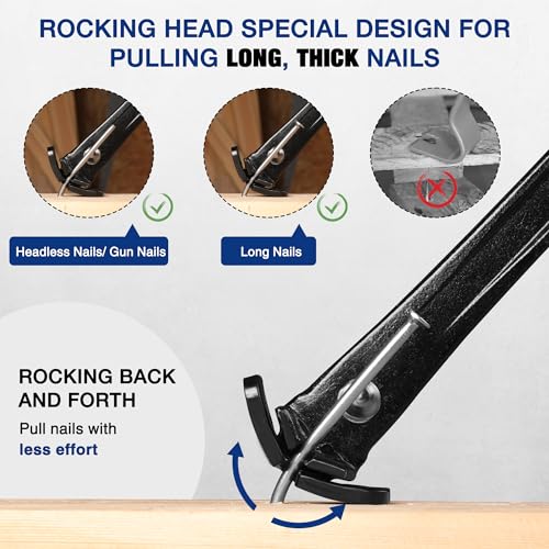 WORKPRO 13" Nail Puller, Cats Paw Pry Bar, Nail Remover Tool with Cats Paw and Rocking Nail Puller, Crowbar for Home Remodeling, Professional WORKPRO
