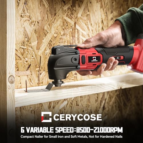 Cordless Oscillating Tool Compatible with Milwaukee 18V Battery, Brushless-Motor Tool with Auxiliary Handle, Oscillating Multi-Tool for Scraping, Cerycose