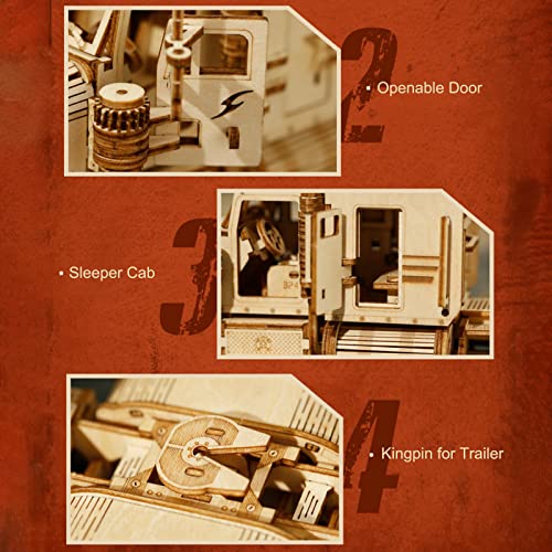 ROKR 3D Wooden Puzzle-Mechanical Car Model-Self Building Vehicle Kits-Brain Teaser Toys-Best Gift for Adults and Kids on Birthday/Christmas Day ROKR