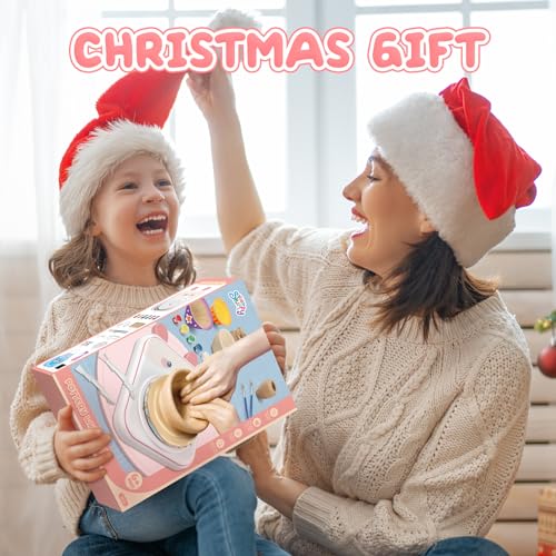 Skirfy Pottery Wheel for Kids-Clay Sculpting Tools & Painting Kit,Kids Christmas Gift,DIY Kits Clay Maker for Beginners with 6 Packs Modeling Skirfy