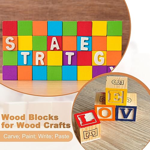 Barydat 300 Piece 1 Inch Wooden Cube Unfinished Wooden Craft Cube Natural Blank Wooden Block for Craft Wood Square Block Cube Craft Wood Craft Supply Barydat