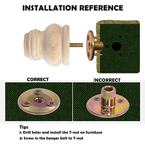Michanco 3 Inch Unfinished Bun Feet Set of 4 Wood Furniture Legs Replacement Wooden Legs for Sofa Couch Cabinet Ottoman Michanco