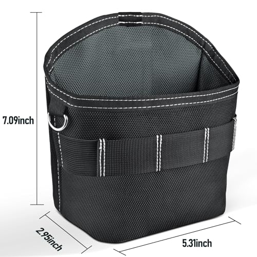 SOGCASE Tool Pouch Nails Screws Bag with Belt Clip (XL, Black) SOGCASE