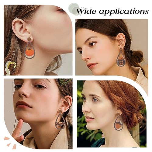 SUNNYCLUE 1 Box 8 Pairs Thanksgiving Dangle Making Starter Kit Thanksgiving Earrings Bulk Wood Teardrop Charms Wooden Fashion Earrings for Jewelry SUNNYCLUE