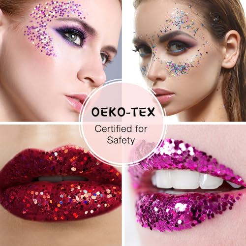 WOOGLITTER Silver Glitter, 16 Oz (1 Ib), Chunky Glitter for Resin Crafts Nails Tumblers Slime Cosmetic and Festival Decoration - Silver Chunky WOOGLITTER