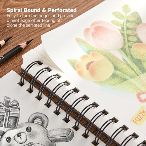 Shuttle Art 9x12” Sketchbook, 220 Sheets Total, Pack of 2(110 Sheets Each), 68lb/100gsm Thick Paper, Spiral Bound Mixedmedia Sketch Pad, Acid-free Shuttle Art