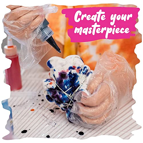 Tie Dye Party Kit for Kids & Adults - 36 Large Tye Dye Bottles with 12 Colors & Tie Dye Powder, Soda Ash, Gloves - Tie Dye Kit for Large Groups - DOODLE HOG